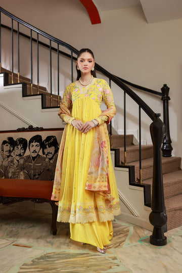 Dhanak SS25DA-2713 Yellow  Chiffon Pret Vol-ll 2025